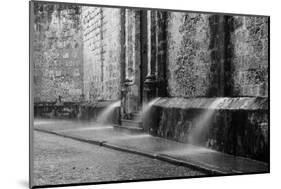 Water spraying from the wall of a cathedral, Catedral San Cristobal de la Habana, Plaza Vieja, H...-Panoramic Images-Mounted Photographic Print