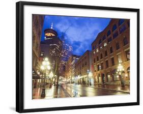 Water Street at Night, Gastown, Vancouver, British Columbia, Canada, North America-Christian Kober-Framed Photographic Print