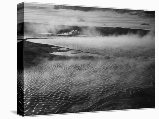 Water Surface Presents A Different Texture, Fountain Geyser Pool Yellowstone NP Wyoming 1933-1942-Ansel Adams-Stretched Canvas