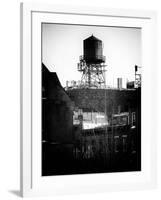 Water Tank on the Roof of Buildings in Manhattan in Winter-Philippe Hugonnard-Framed Photographic Print