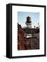 Water Tank on the Roof of Buildings in Manhattan in Winter-Philippe Hugonnard-Framed Stretched Canvas