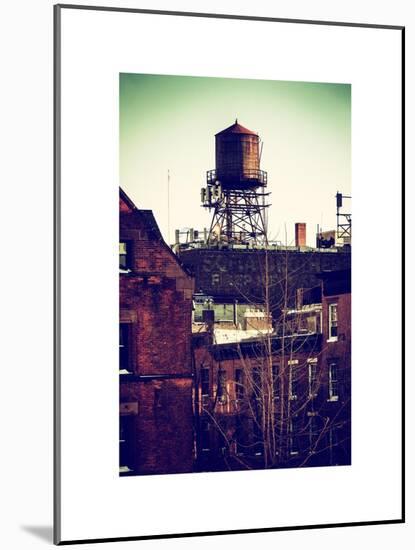 Water Tank on the Roof of Buildings in Manhattan in Winter-Philippe Hugonnard-Mounted Art Print