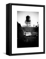 Water Tank on the Roof of Buildings in Manhattan in Winter-Philippe Hugonnard-Framed Stretched Canvas