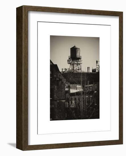 Water Tank on the Roof of Buildings in Manhattan in Winter-Philippe Hugonnard-Framed Art Print