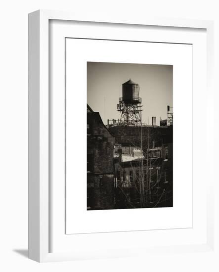 Water Tank on the Roof of Buildings in Manhattan in Winter-Philippe Hugonnard-Framed Art Print