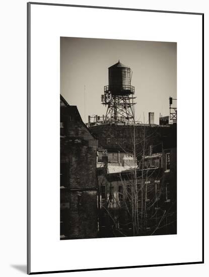 Water Tank on the Roof of Buildings in Manhattan in Winter-Philippe Hugonnard-Mounted Art Print