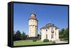 Water Tower and Pagodenburg Pavillon, Rastatt, Black Forest, Baden Wurttemberg, Germany, Europe-Markus Lange-Framed Stretched Canvas