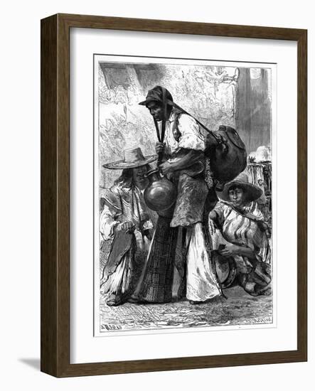 Water Vendor, Mexico, 19th Century-Edouard Riou-Framed Giclee Print