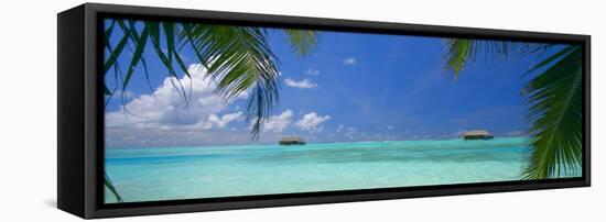 Water Villas and Tropical Lagoon, Maldives, Indian Ocean, Asia-Sakis Papadopoulos-Framed Stretched Canvas