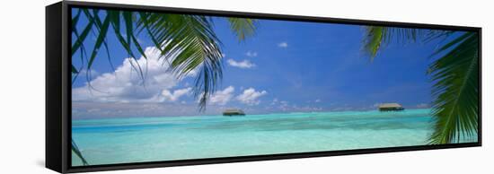 Water Villas and Tropical Lagoon, Maldives, Indian Ocean, Asia-Sakis Papadopoulos-Framed Stretched Canvas