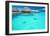 Water Villas in the Ocean with Steps into Turquoise Lagoon-Martin Valigursky-Framed Photographic Print