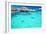 Water Villas in the Ocean with Steps into Turquoise Lagoon-Martin Valigursky-Framed Photographic Print