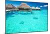 Water Villas in the Ocean with Steps into Turquoise Lagoon-Martin Valigursky-Mounted Photographic Print