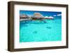 Water Villas in the Ocean with Steps into Turquoise Lagoon-Martin Valigursky-Framed Photographic Print