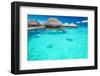 Water Villas in the Ocean with Steps into Turquoise Lagoon-Martin Valigursky-Framed Photographic Print