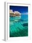 Water Villas over Tropical Coral Reef-Martin Valigursky-Framed Photographic Print