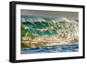 Water Wedge-Super powerful breaking ocean wave, Kauai, Hawaii-Mark A Johnson-Framed Photographic Print