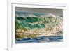 Water Wedge-Super powerful breaking ocean wave, Kauai, Hawaii-Mark A Johnson-Framed Photographic Print