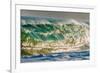 Water Wedge-Super powerful breaking ocean wave, Kauai, Hawaii-Mark A Johnson-Framed Photographic Print