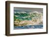 Water Wedge-Super powerful breaking ocean wave, Kauai, Hawaii-Mark A Johnson-Framed Photographic Print