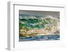 Water Wedge-Super powerful breaking ocean wave, Kauai, Hawaii-Mark A Johnson-Framed Photographic Print