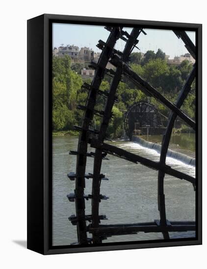 Water Wheels on the Orontes River, Hama, Syria, Middle East-Christian Kober-Framed Stretched Canvas