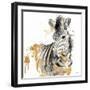 Water Zebra with Gold-Patricia Pinto-Framed Art Print