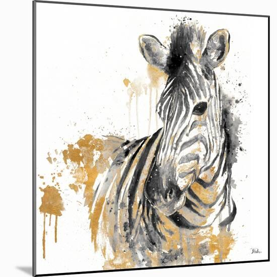 Water Zebra with Gold-Patricia Pinto-Mounted Art Print