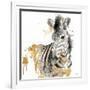 Water Zebra with Gold-Patricia Pinto-Framed Art Print