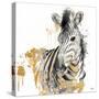 Water Zebra with Gold-Patricia Pinto-Stretched Canvas