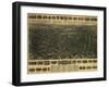 Waterbury, Connecticut - Panoramic Map-Lantern Press-Framed Art Print