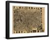 Waterbury, Connecticut - Panoramic Map-Lantern Press-Framed Art Print