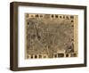 Waterbury, Connecticut - Panoramic Map-Lantern Press-Framed Art Print