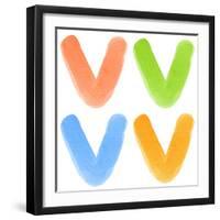 Watercolor Alphabet Letter, Different Colors, Isolated-donatas1205-Framed Premium Giclee Print