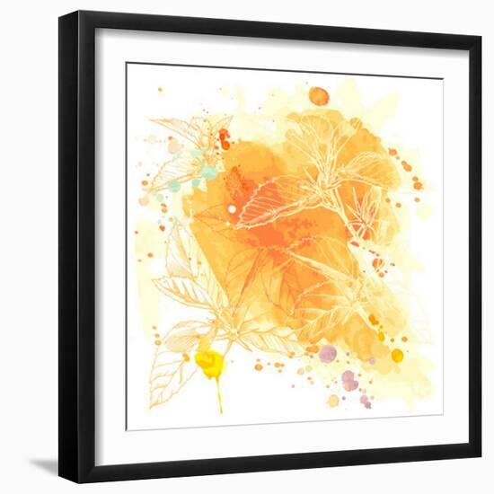 Watercolor And Tropical Flowers - Hibiscus--Vladimir--Framed Art Print