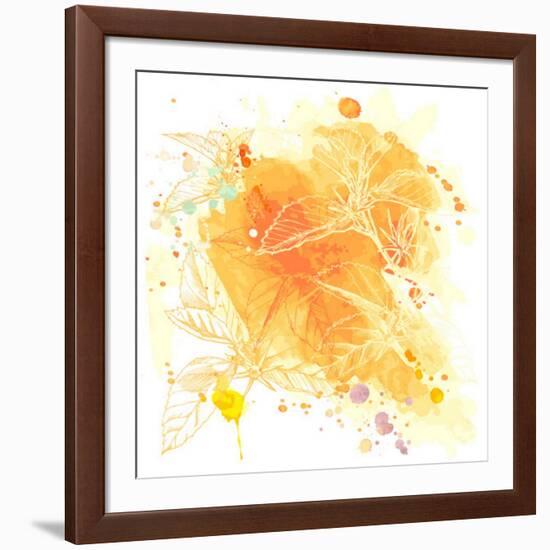 Watercolor And Tropical Flowers - Hibiscus--Vladimir--Framed Art Print