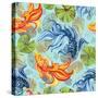 Watercolor Asian Goldfishes-tanycya-Stretched Canvas