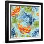Watercolor Asian Goldfishes-tanycya-Framed Art Print