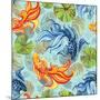 Watercolor Asian Goldfishes-tanycya-Mounted Art Print