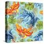 Watercolor Asian Goldfishes-tanycya-Stretched Canvas