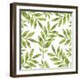 Watercolor Background with Green Fern Branch-Maria Mirnaya-Framed Art Print