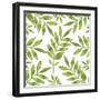 Watercolor Background with Green Fern Branch-Maria Mirnaya-Framed Art Print