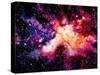 Watercolor Background with Outer Space, Violet and Pink Nebula-Nebula Cordata-Stretched Canvas