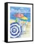 Watercolor Beach Vertical-Paul Brent-Framed Stretched Canvas