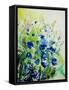 Watercolor Bluebell Flowers-Pol Ledent-Framed Stretched Canvas