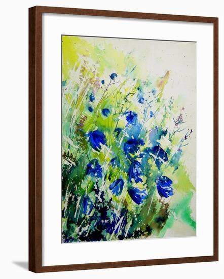 Watercolor Bluebell Flowers-Pol Ledent-Framed Art Print