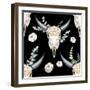 Watercolor Bull Skull Pattern-Eisfrei-Framed Art Print