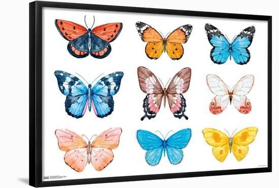Watercolor Butterflies-Trends International-Framed Poster