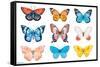 Watercolor Butterflies-Trends International-Framed Stretched Canvas