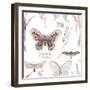 Watercolor Butterfly Pattern-Eisfrei-Framed Art Print